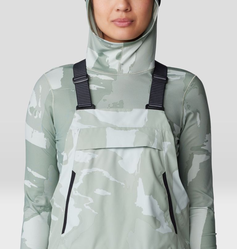 Women's Firefall Bib, Color: White Sage Snowdrifts Print, image 5