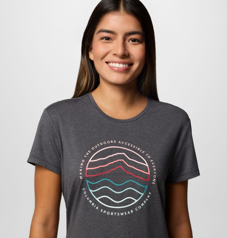 Sloan Ridge Technical Graphic T-Shirt für Frauen, Color: Black, Find Your Trail, image 3