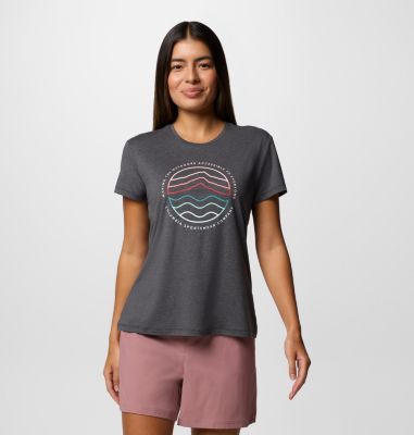 Women's Sloan Ridge Technical Graphic T-Shirt, Color: Black, Find Your Trail, image 15