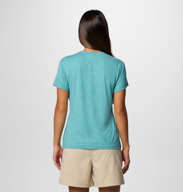 Women's Sloan Ridge Technical Graphic T-Shirt, Color: Teal, Find Your Trail, image 2