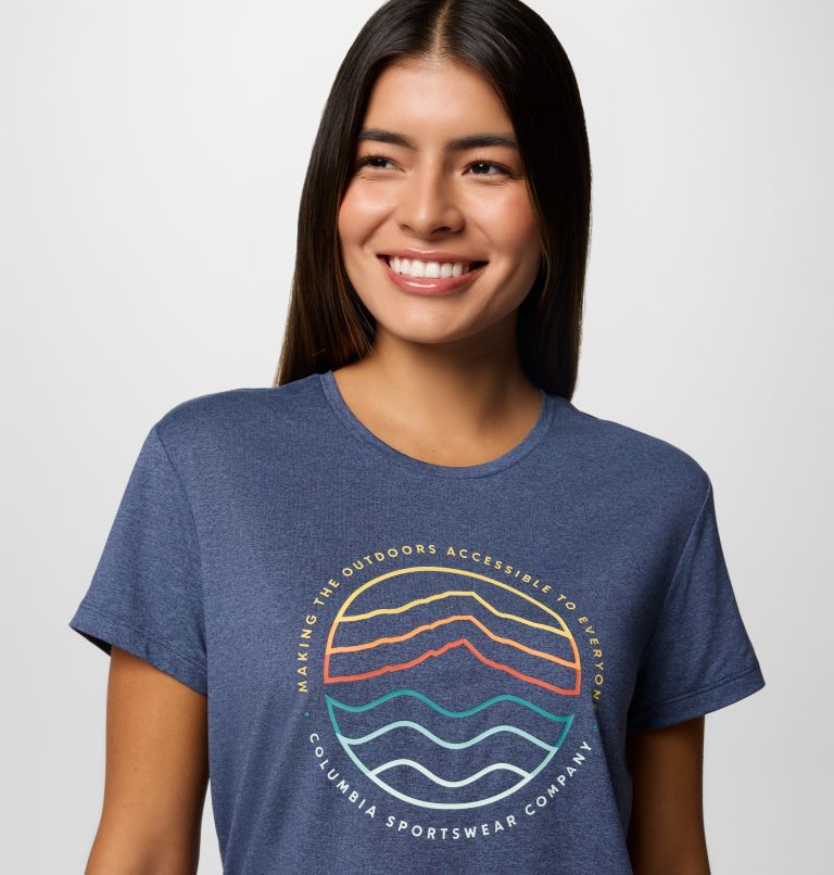 Women's Sloan Ridge Technical Graphic T-Shirt, Color: Nocturnal, Find Your Trail, image 4