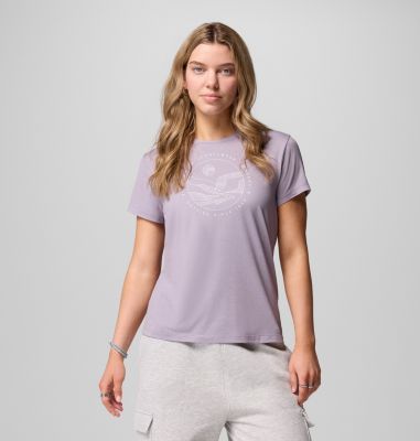 Sloan Ridge Graphic SS Tee, Color: Shale Purple, Linear Landscape, image 7