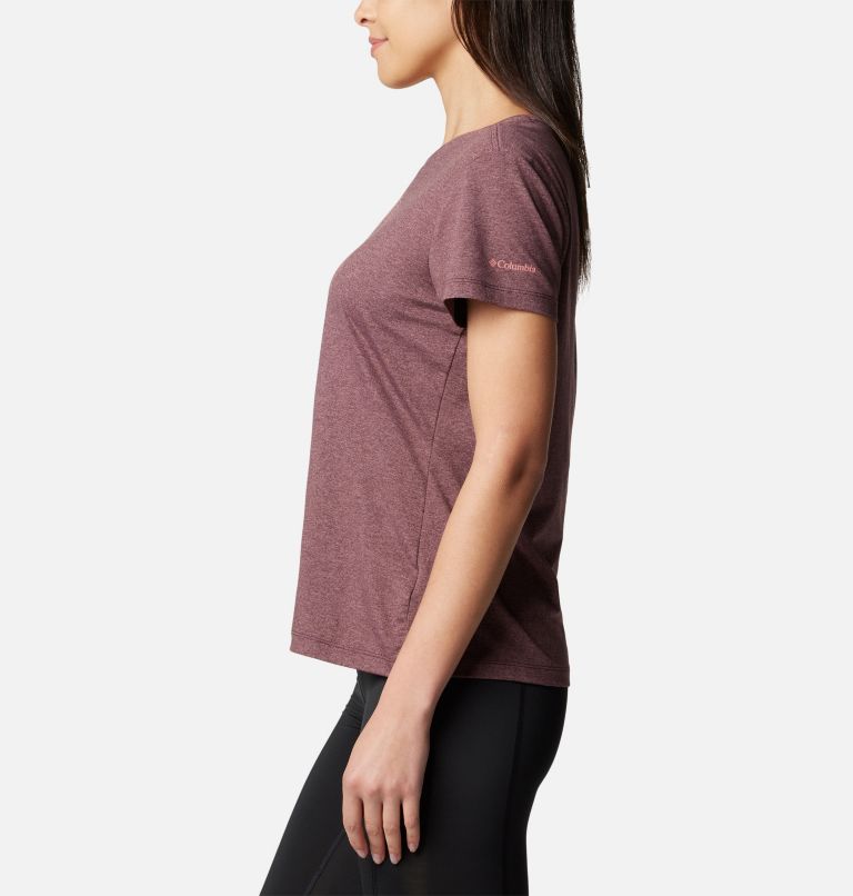 Women's Sloan Ridge Technical Graphic T-Shirt, Color: Moonvista Heather, Linear Landscape, image 3