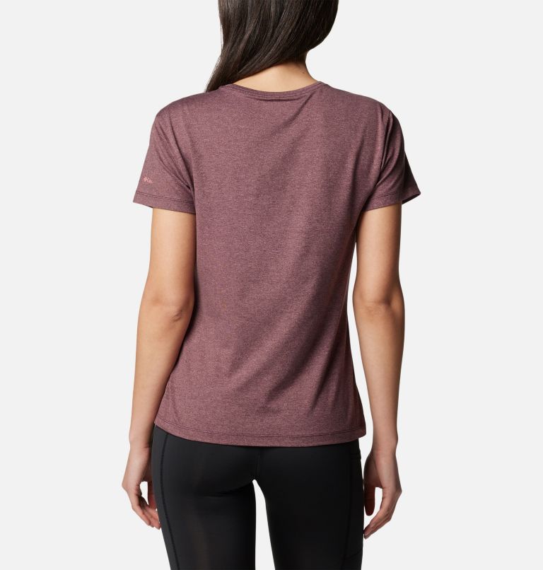 Women's Sloan Ridge Technical Graphic T-Shirt, Color: Moonvista Heather, Linear Landscape, image 2