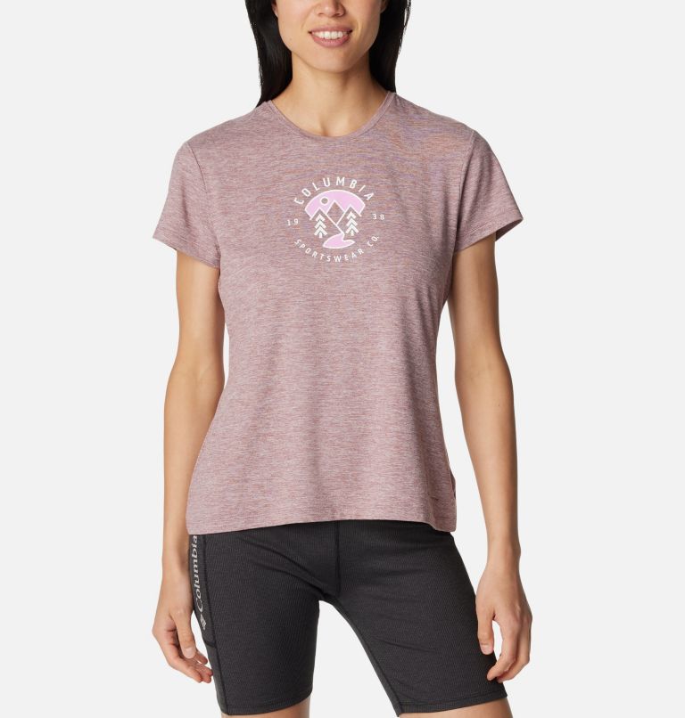 Thumbnail: Women's Sloan Ridge Graphic Short Sleeve T-Shirt, Color: Fig Heather, Naturally Boundless, image 1