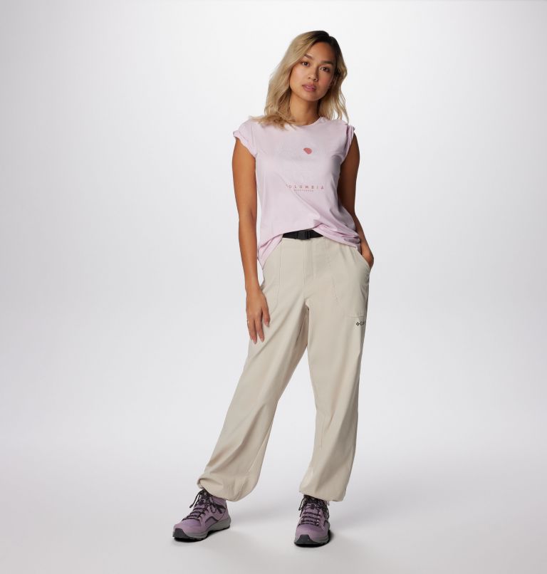 Sloan Ridge Graphic SS Tee, Color: Pink Dawn Heather, Linear Landscape, image 3