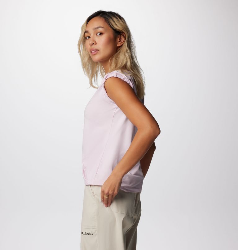 Sloan Ridge Graphic SS Tee, Color: Pink Dawn Heather, Linear Landscape, image 4