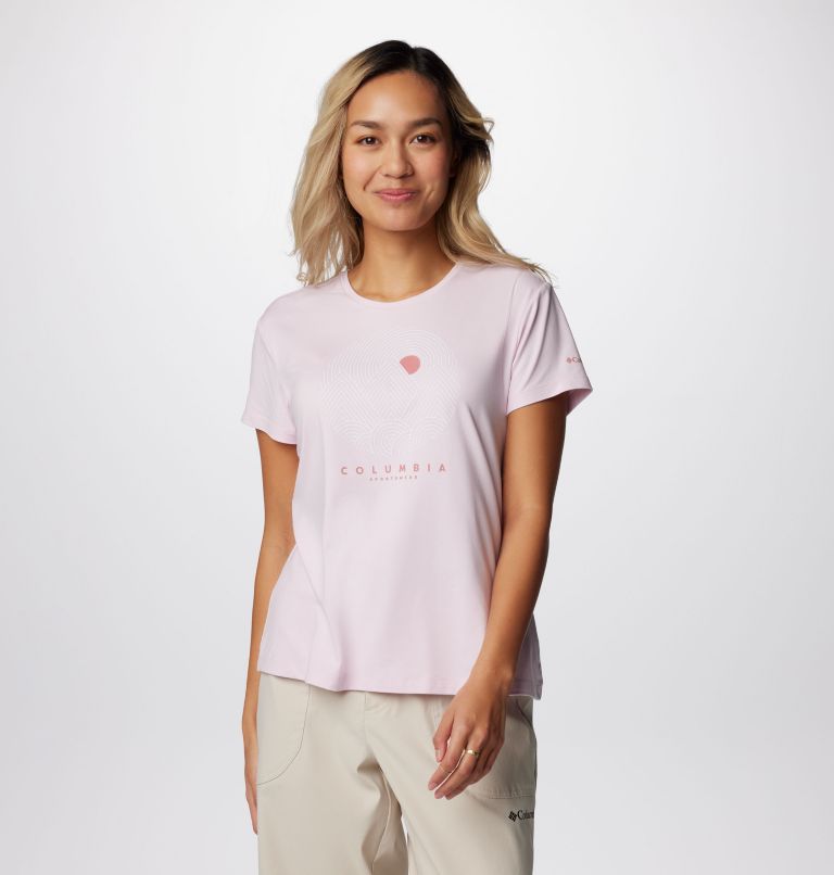 Sloan Ridge Graphic SS Tee, Color: Pink Dawn Heather, Linear Landscape, image 1