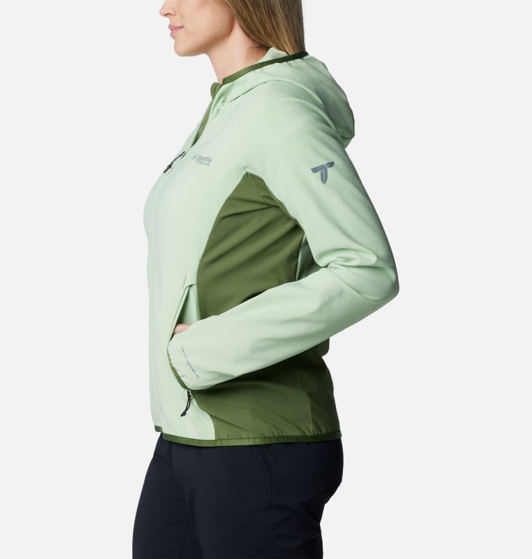 Manteau polaire technique à capuchon avec fermeture éclair Spectre Ridge pour femme, Color: Sage Leaf, image 3