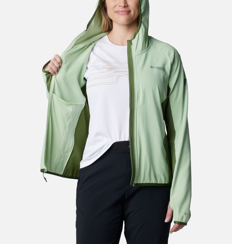 Thumbnail: Women's Spectre Ridge Full Zip Hooded Tech Fleece, Color: Sage Leaf, image 5