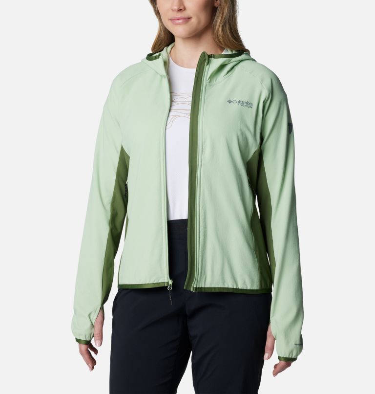 Manteau polaire technique à capuchon avec fermeture éclair Spectre Ridge pour femme, Color: Sage Leaf, image 8
