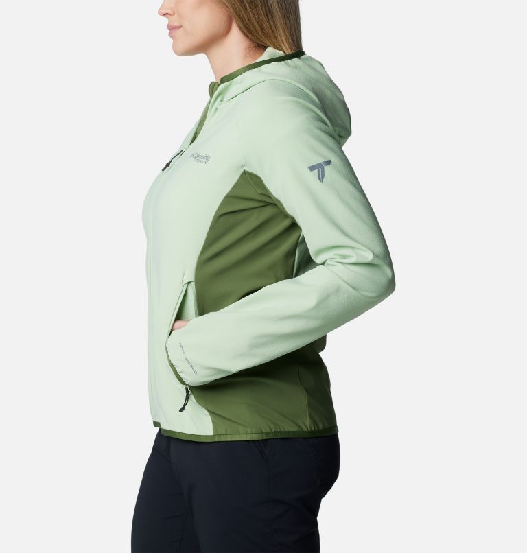 Women's Spectre Ridge Hooded Technical Fleece, Color: Sage Leaf, image 3