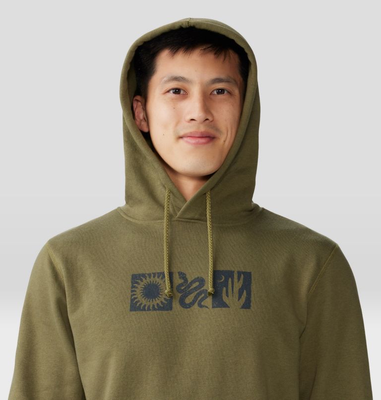 Men's Desert Check Pullover Hoody, Color: Combat Green, image 4