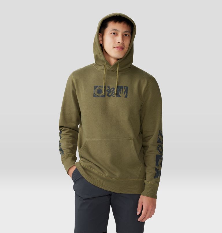 Men's Desert Check Pullover Hoody, Color: Combat Green, image 5
