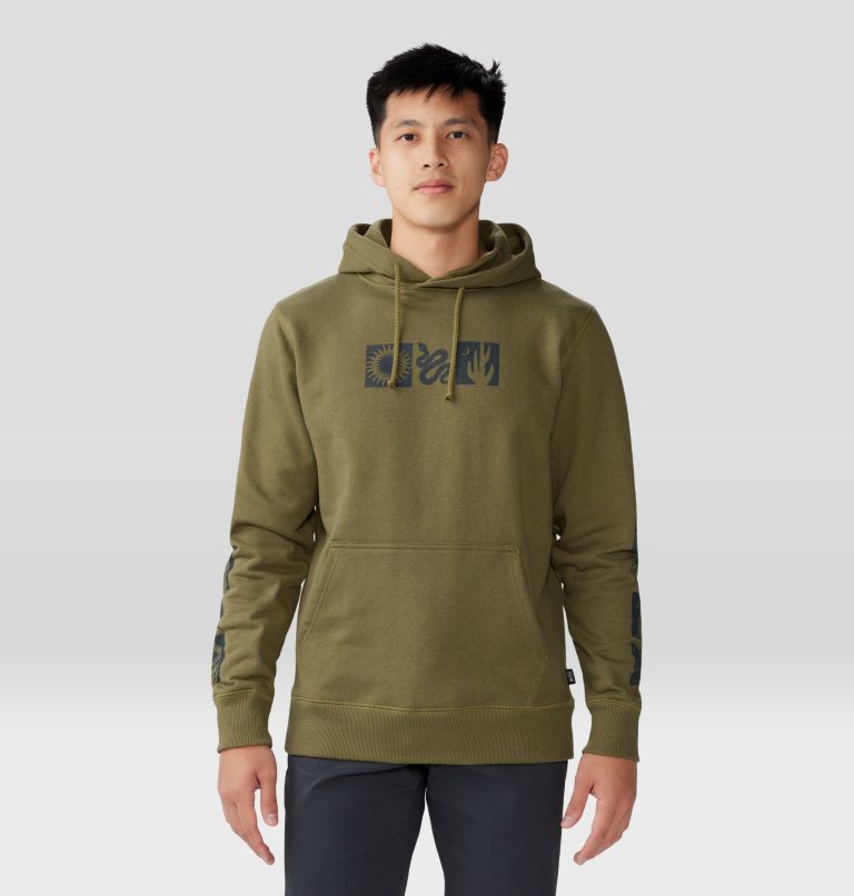 Men's Desert Check Pullover Hoody, Color: Combat Green, image 1