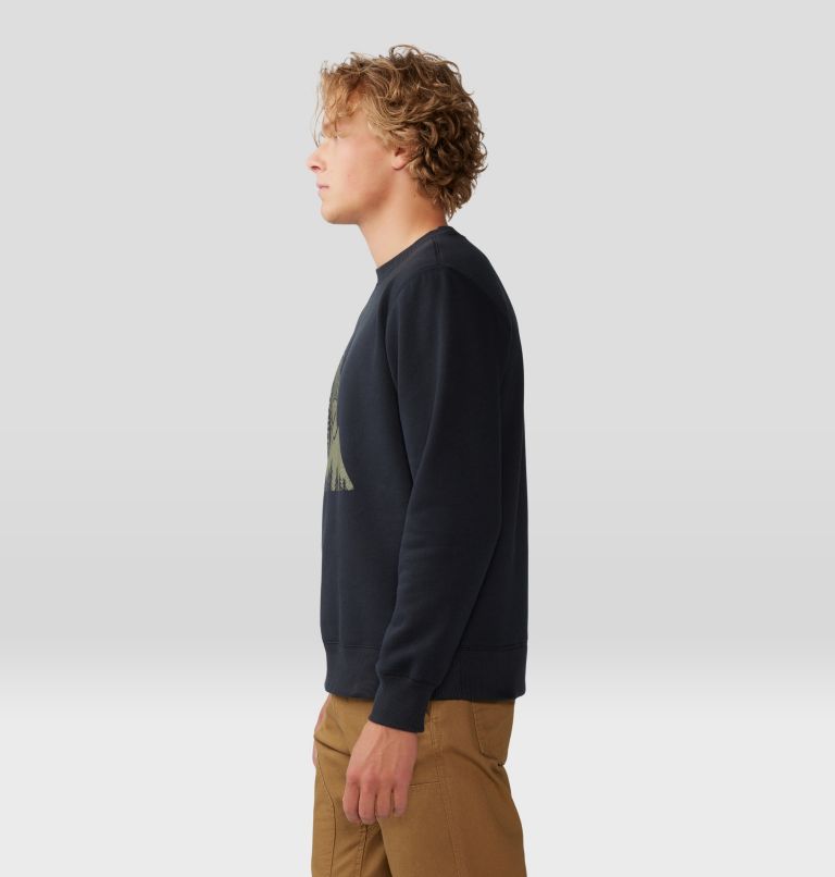 Men's Jagged Peak Pullover Crew, Color: Black, image 3