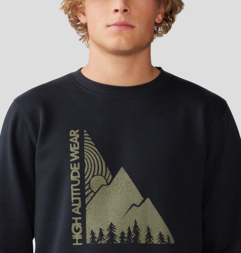 Men's Jagged Peak Pullover Crew, Color: Black, image 4