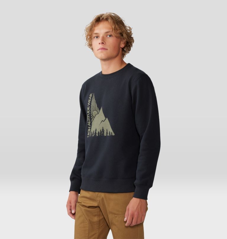 Men's Jagged Peak Pullover Crew, Color: Black, image 5