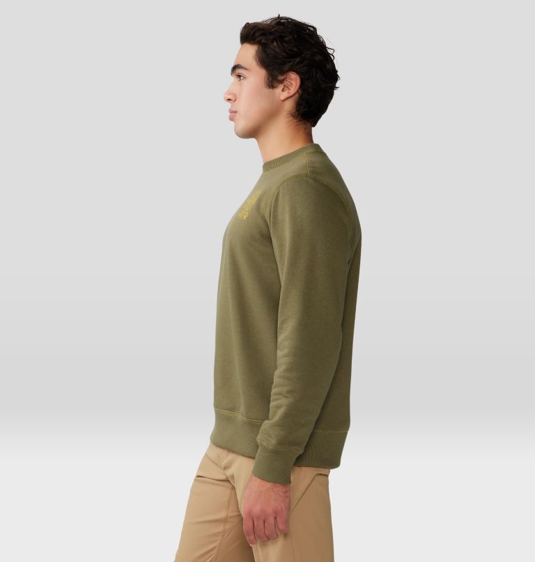 Men's MHW Abstract Type Pullover Crew, Color: Combat Green, image 3