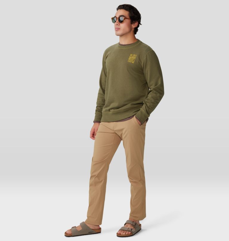 Men's MHW Abstract Type Pullover Crew, Color: Combat Green, image 6