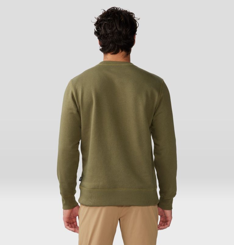Men's MHW Abstract Type Pullover Crew, Color: Combat Green, image 2