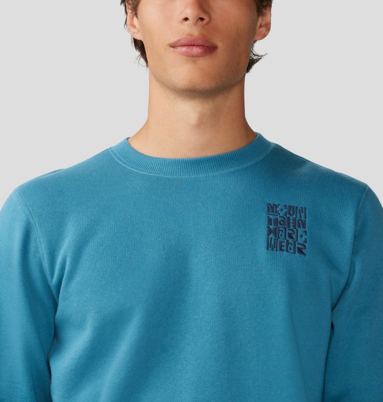 Men's MHW Abstract Type Pullover Crew, Color: Caspian, image 4
