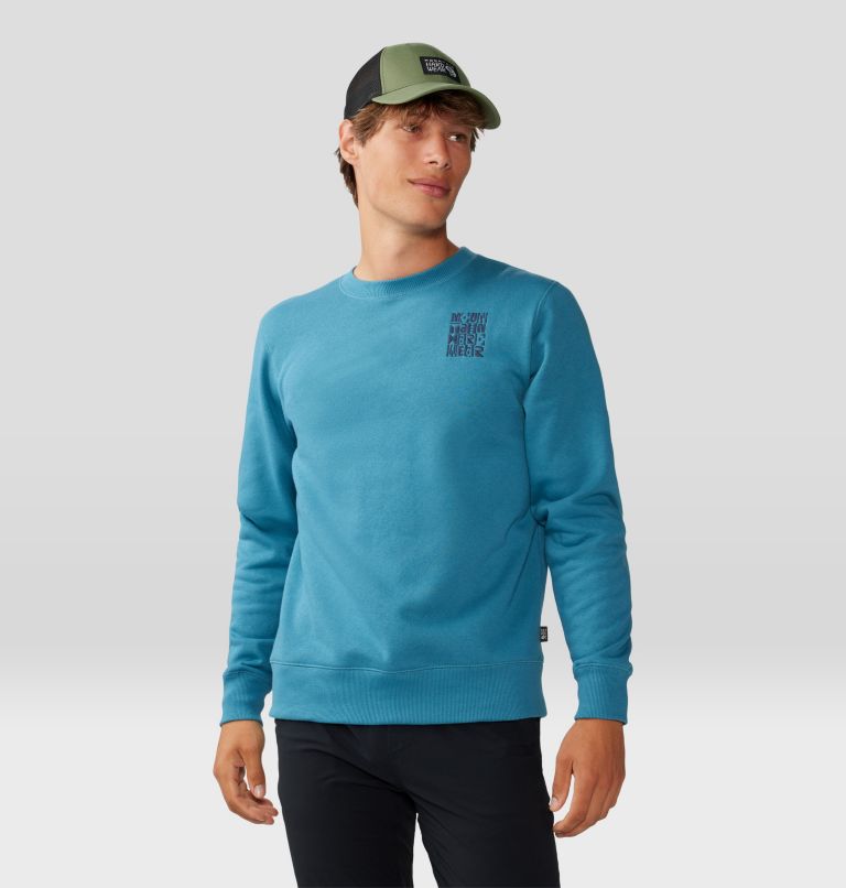 Men's MHW Abstract Type Pullover Crew, Color: Caspian, image 5