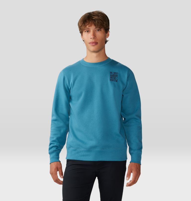 Men's MHW Abstract Type Pullover Crew, Color: Caspian, image 1