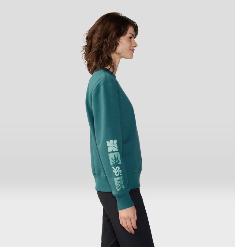 Women's Desert Check Pullover Crew, Color: Aqua Green, image 5