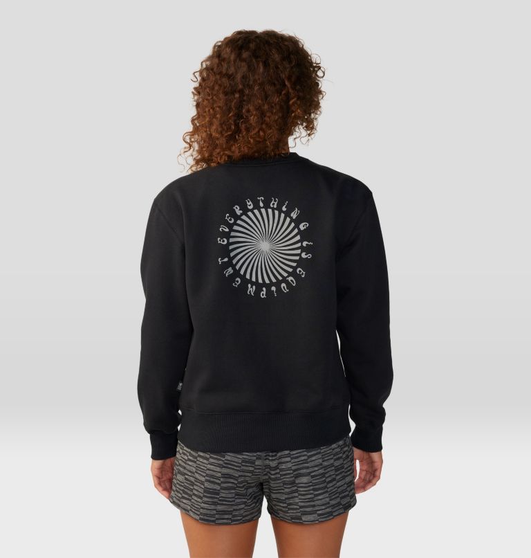Thumbnail: Women's Spiral Pullover Crew, Color: Black, image 2