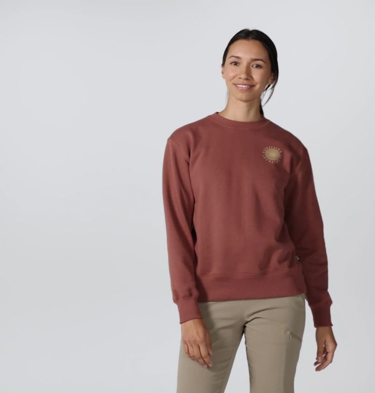 Women's Spiral Pullover Crew, Color: Clay Earth