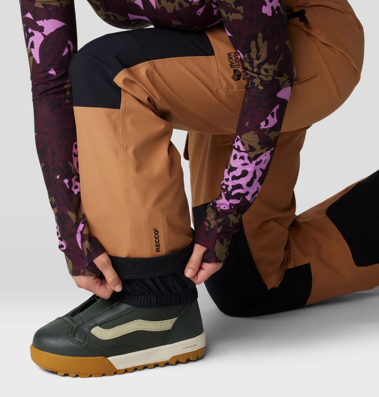 Women's Powder Maven Pant, Color: Copper Clay, Black, image 8