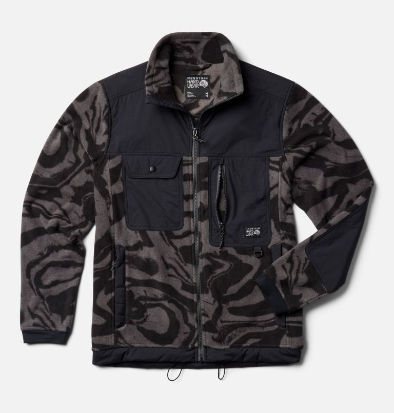 Men's First Tracks Fleece Full Zip Jacket, Color: Volcanic Rockstrata, Black, image 3