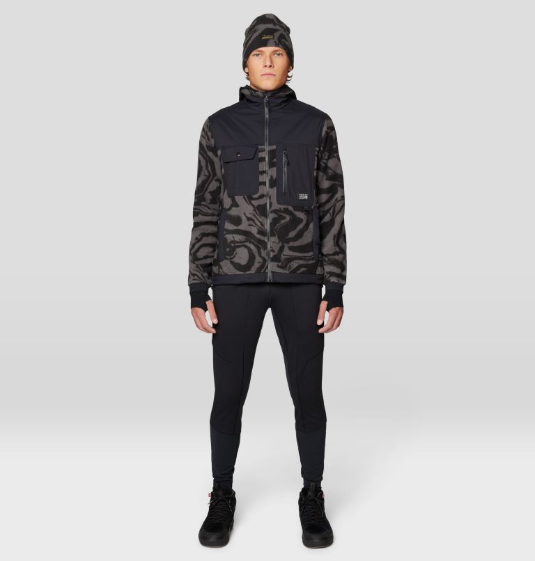 Men's First Tracks Fleece Full Zip Jacket, Color: Volcanic Rockstrata, Black, image 2