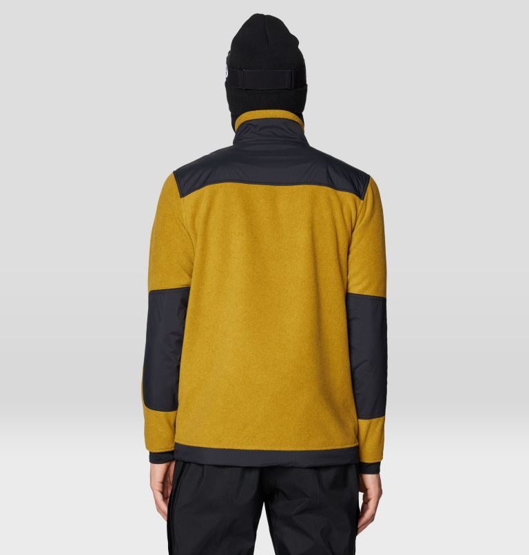 Men's First Tracks Fleece Full Zip Jacket, Color: Olive Gold Heather, Black, image 3