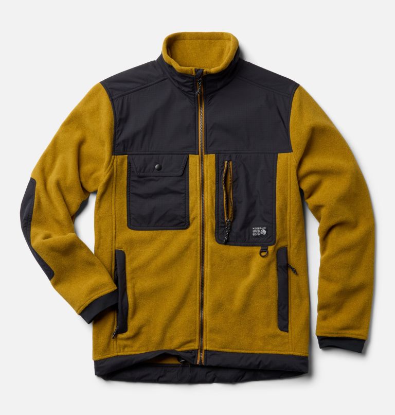 Men's First Tracks Fleece Full Zip Jacket, Color: Olive Gold Heather, Black, image 2