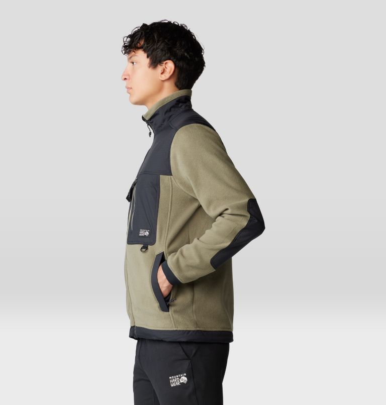 Manteau polaire à fermeture éclair First Tracks, Color: Stone Green, Black, image 3