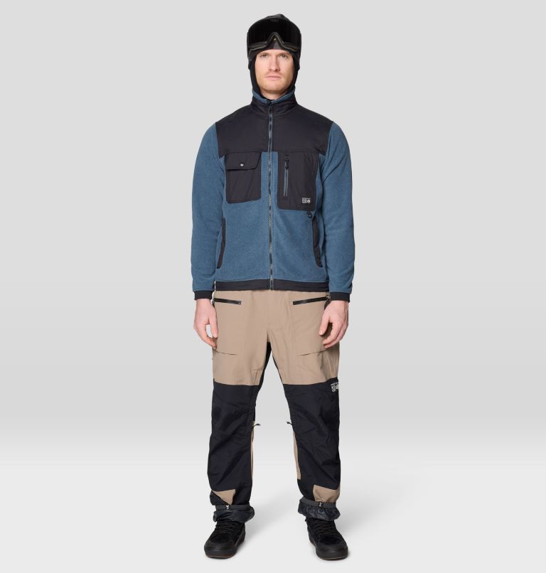 Men's First Tracks Fleece Full Zip Jacket, Color: Moon Blue Heather, Black, image 2