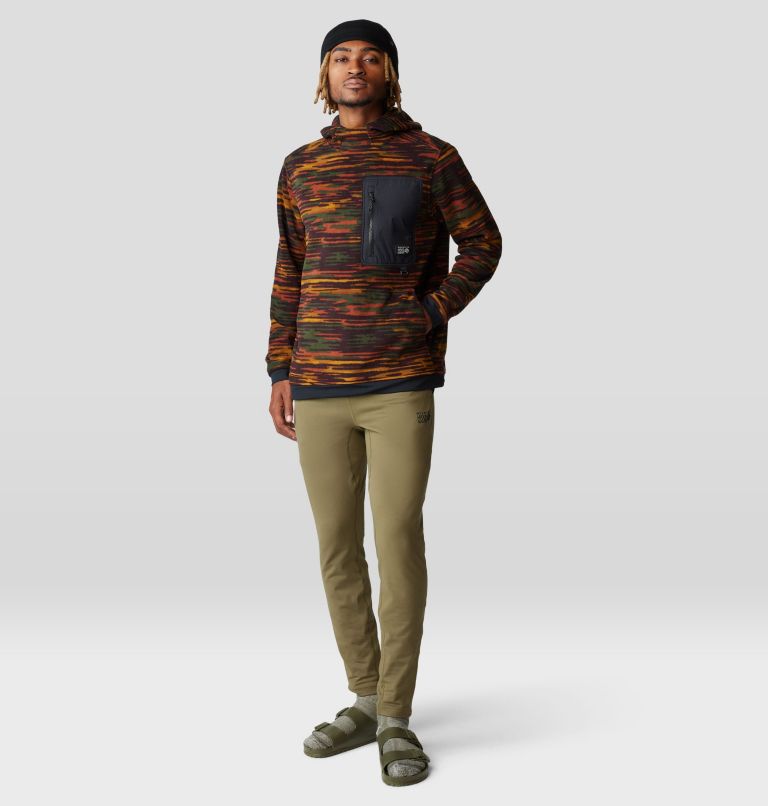 Men's First Tracks Fleece Pullover Hoody, Color: Iron Oxide Stria Print, image 7