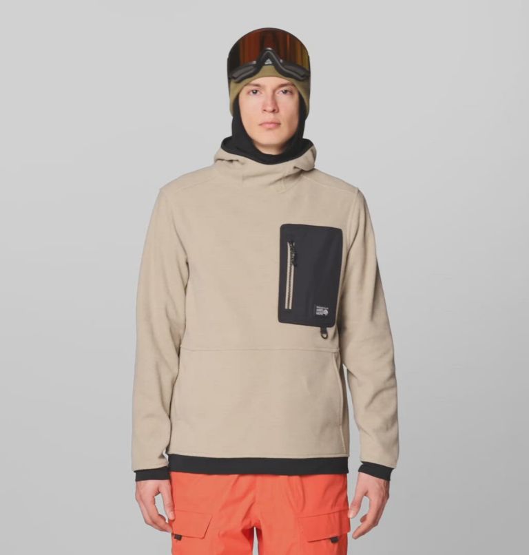 Men's First Tracks Fleece Pullover Hoody, Color: Badlands Heather, Black
