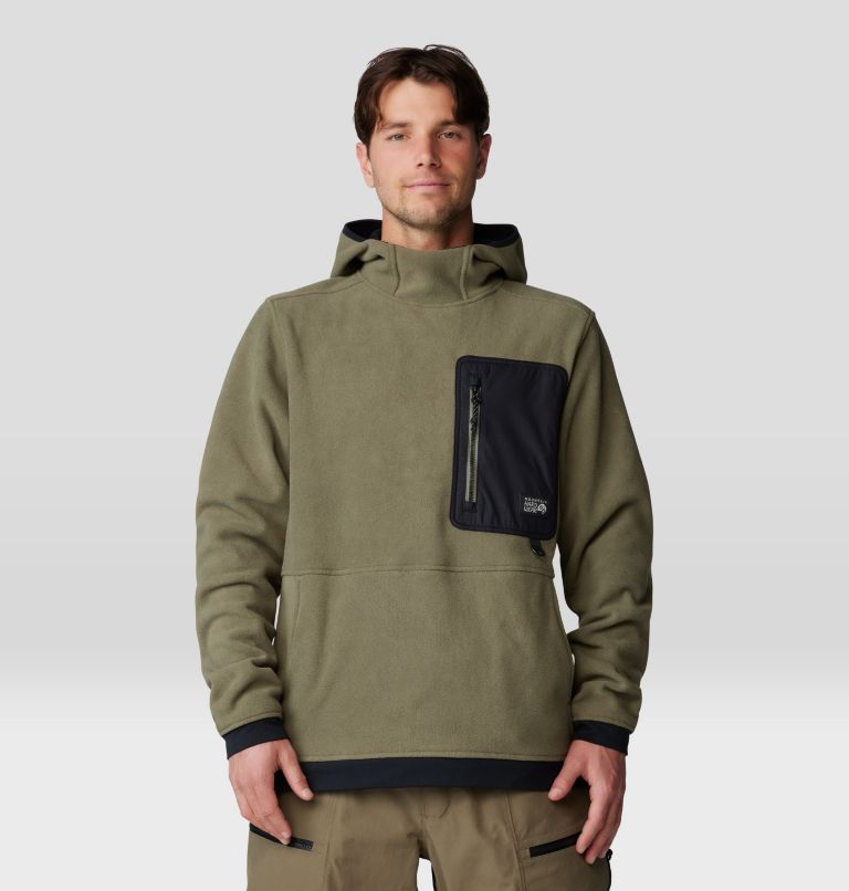 Men's First Tracks Fleece Pullover Hoody, Color: Stone Green, image 6