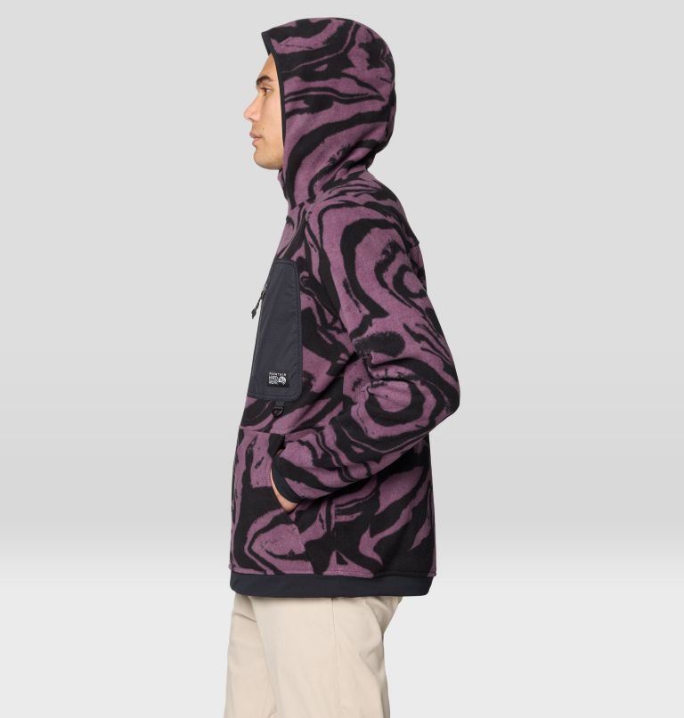 Men's First Tracks Fleece Pullover Hoody, Color: Dusty Purple Rockstrata, Black, image 5