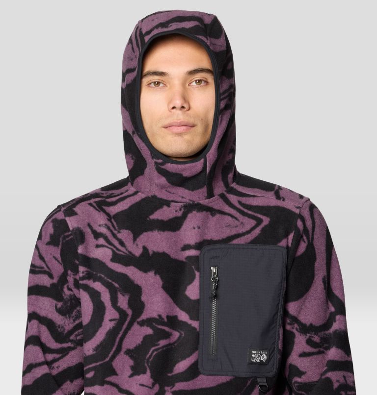 Men's First Tracks Fleece Pullover Hoody, Color: Dusty Purple Rockstrata, Black, image 6
