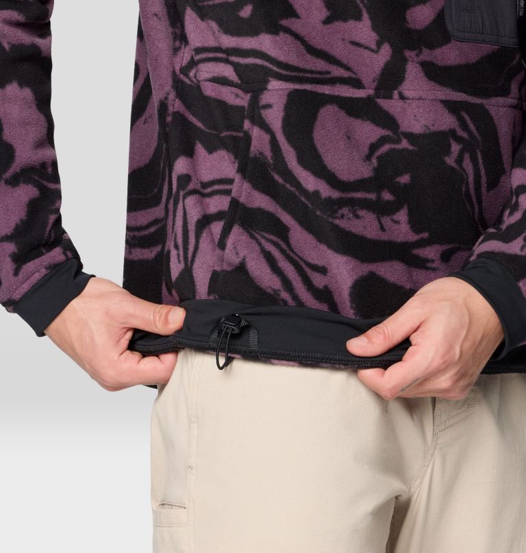 Men's First Tracks Fleece Pullover Hoody, Color: Dusty Purple Rockstrata, Black, image 7