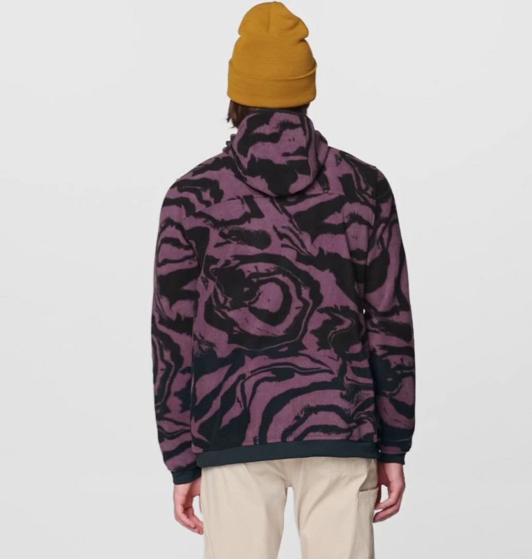 Men's First Tracks Fleece Pullover Hoody, Color: Dusty Purple Rockstrata, Black