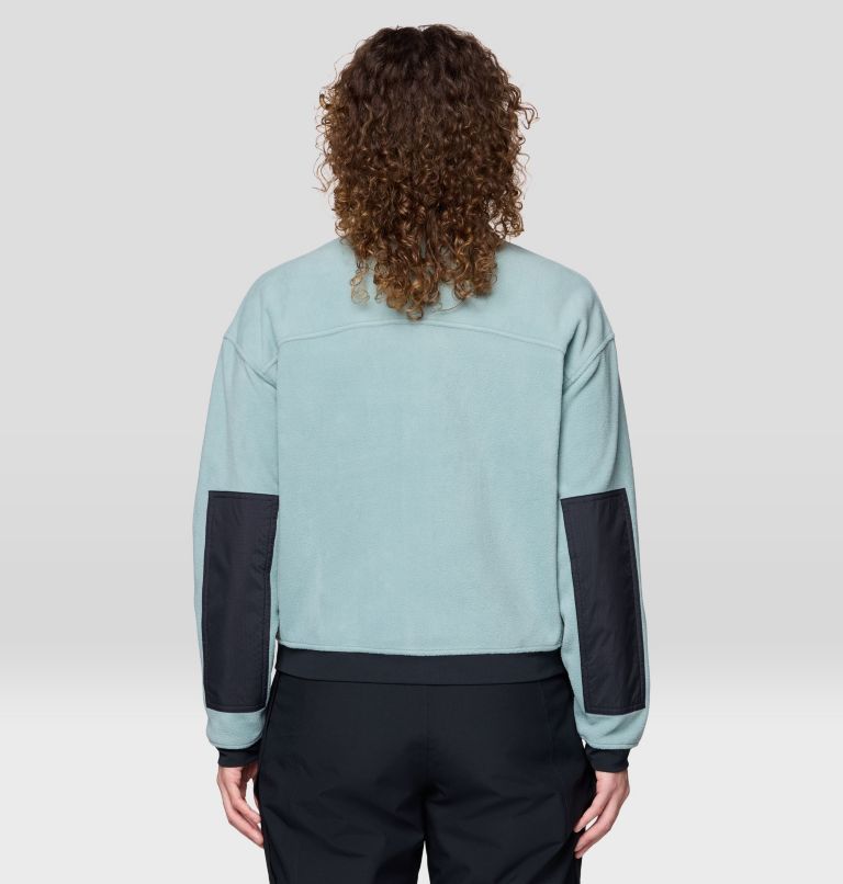 Women's Powder Maven Fleece Full Zip Jacket, Color: Blue Sage, Black, image 2