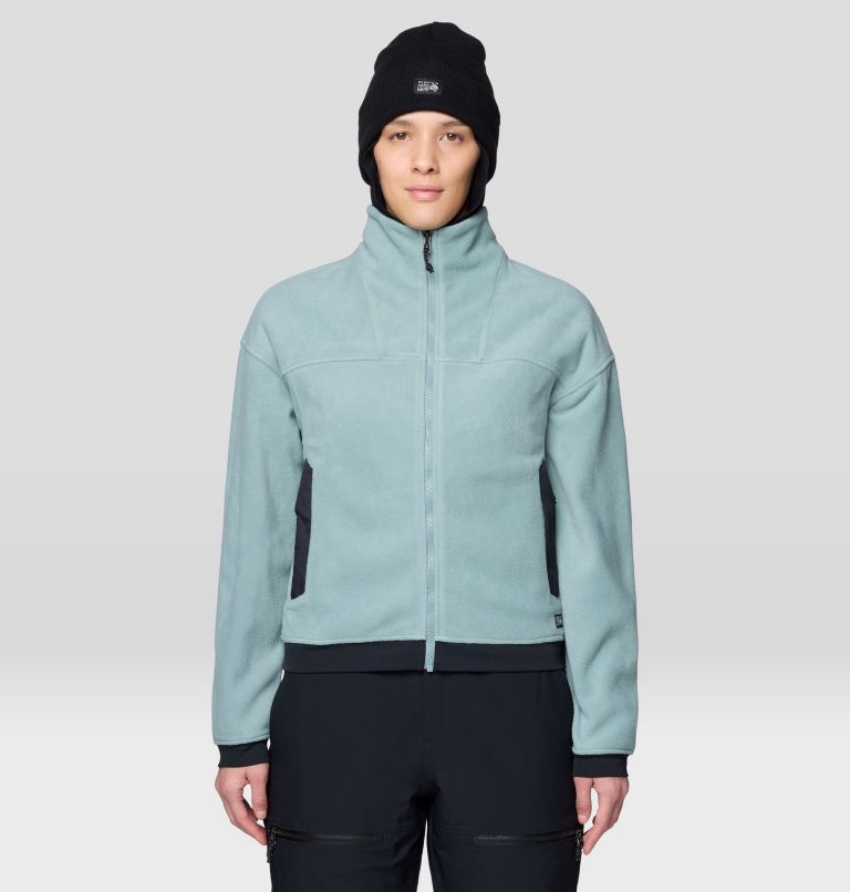 Women's Powder Maven Fleece Full Zip Jacket, Color: Blue Sage, Black, image 1