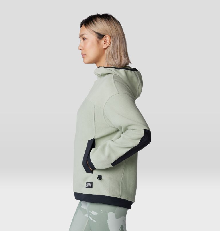 Women's Powder Maven Fleece Pullover Hoody, Color: White Sage, image 3