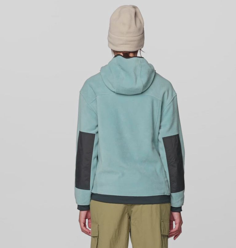 Women's Powder Maven Fleece Pullover Hoody, Color: Blue Sage, Black