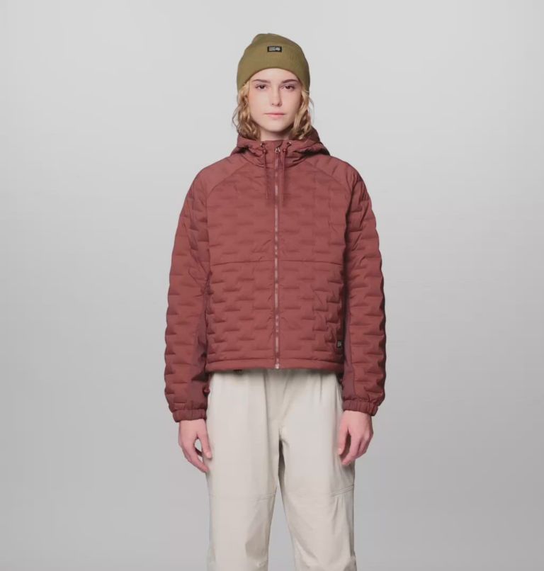 Women's Stretchdown Light Full Zip Hoody, Color: Bourbon Brown